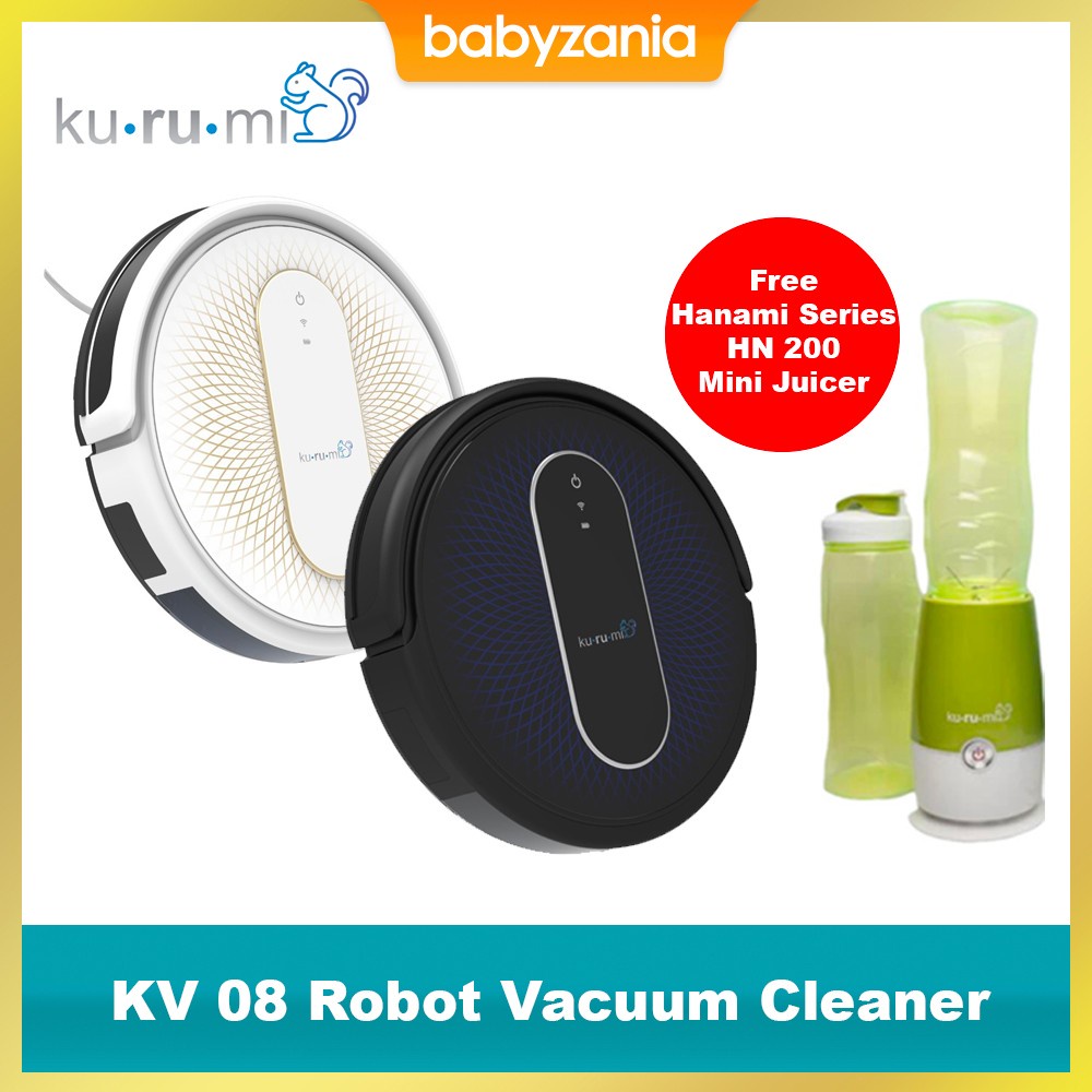 Kurumi KV 08 KV08 Robot Vacuum Cleaner with Gyro Technology - Black / White