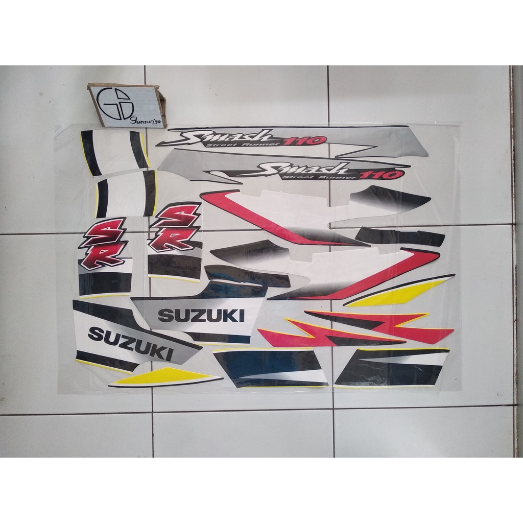 Striping Sticker Lis Suzuki Smash SR 110 CW 2005 2006 Hitam Kuning