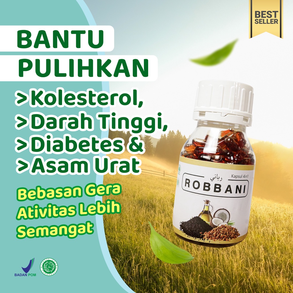 Robbani Obat Hipertensi Kolesterol Asam Urat Kencing Manis Diabetes Halal Bpom