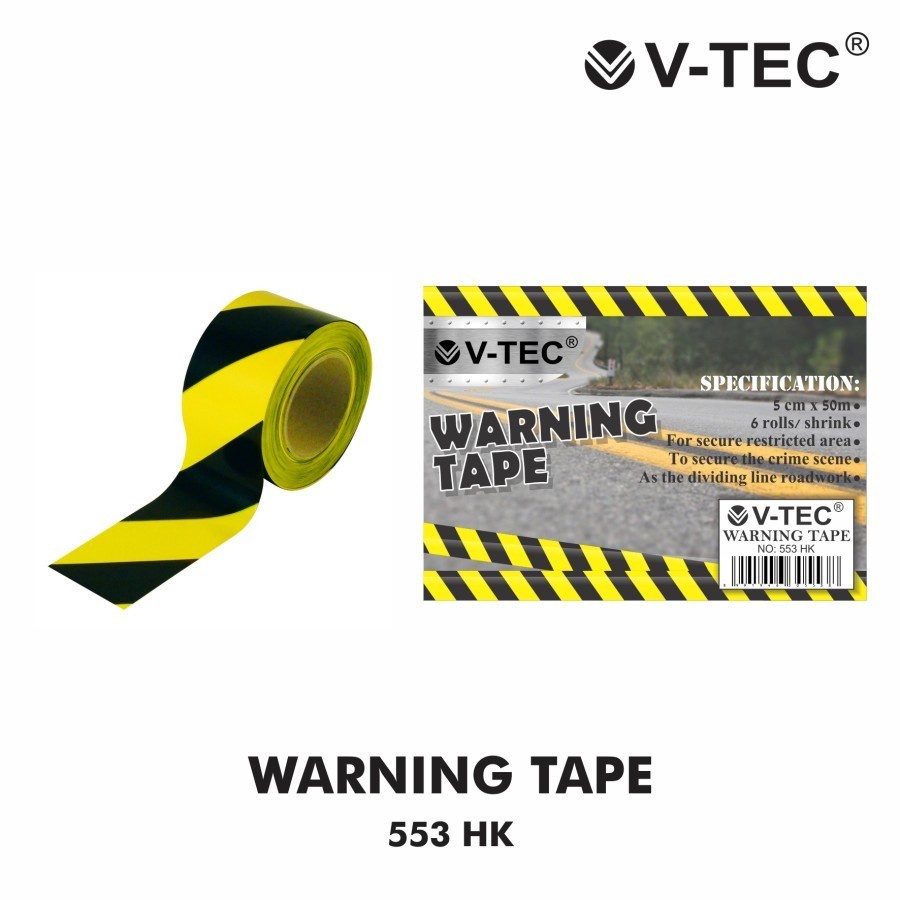 

Warning Tape Merk V-Tec No.553HK