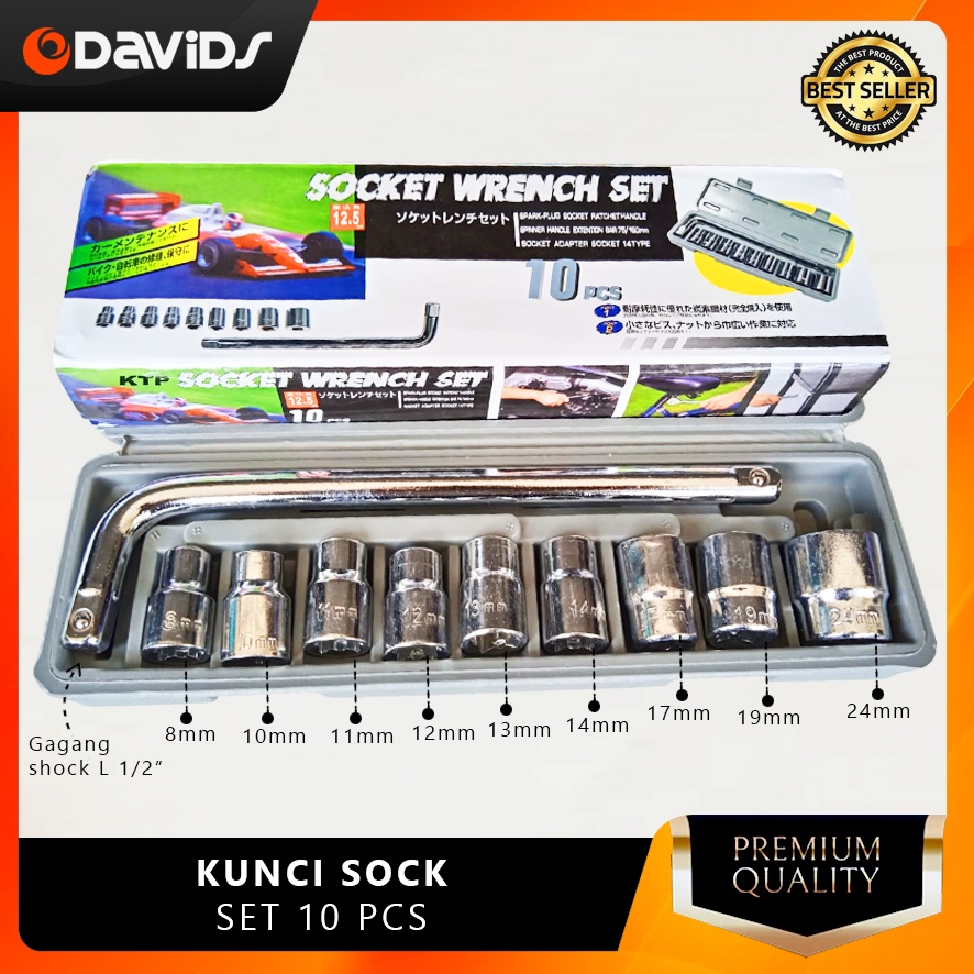 Kunci Sok Set Konci Sock Shock Socket 10pcs bukan Tekiro