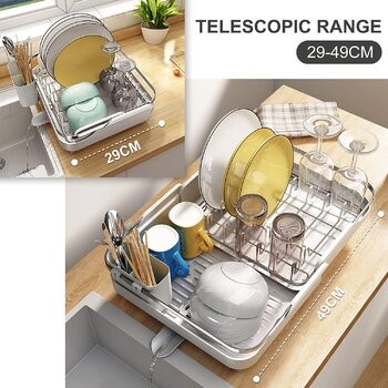 Jual Rak Rak Piring Extendable Rak Peniris Piring Dish Drainer Rack