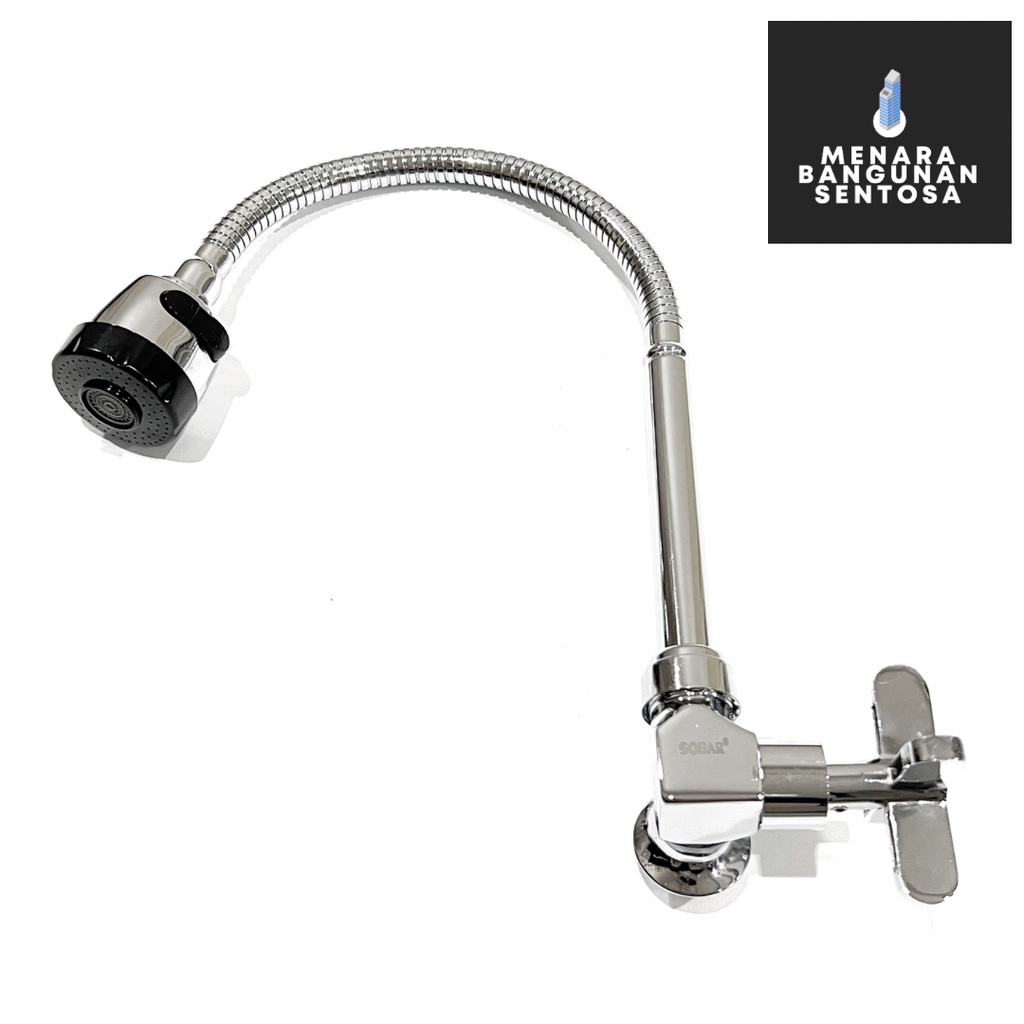 Kran Angsa Flexible Kepala On Off 1800 / Kran Cuci Piring Sobar