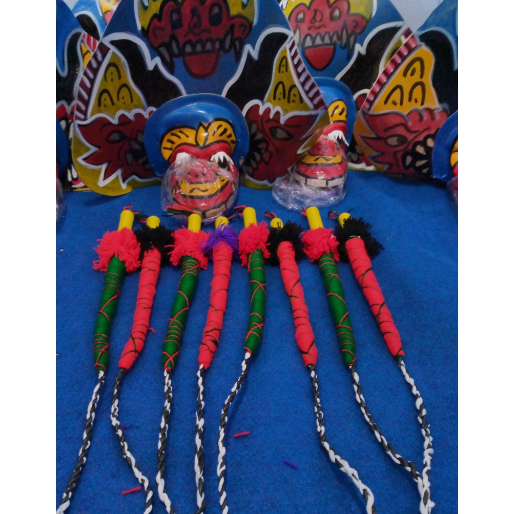 Barongan Adat Tradisional Barongan Untuk Anak Caplokan Kayu Anak Kecil Sd Topeng Reog Ponorogo Mini 
