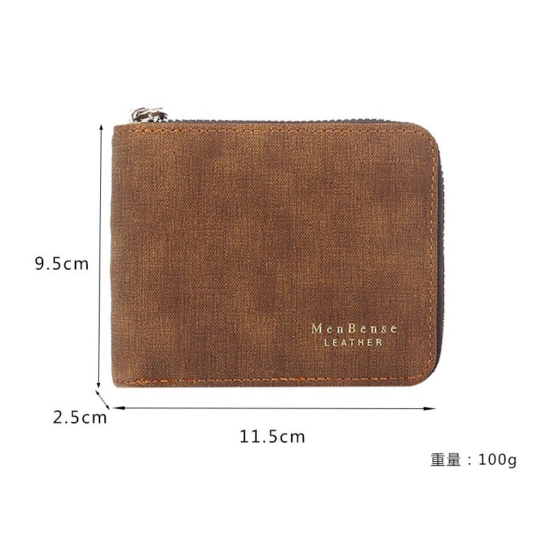 IMPOR ORIGINAL MENBENSE D5504 DOMPET UANG LIPAT PRIA RESLETING ZIPPER DENGAN TEMPAT KOIN