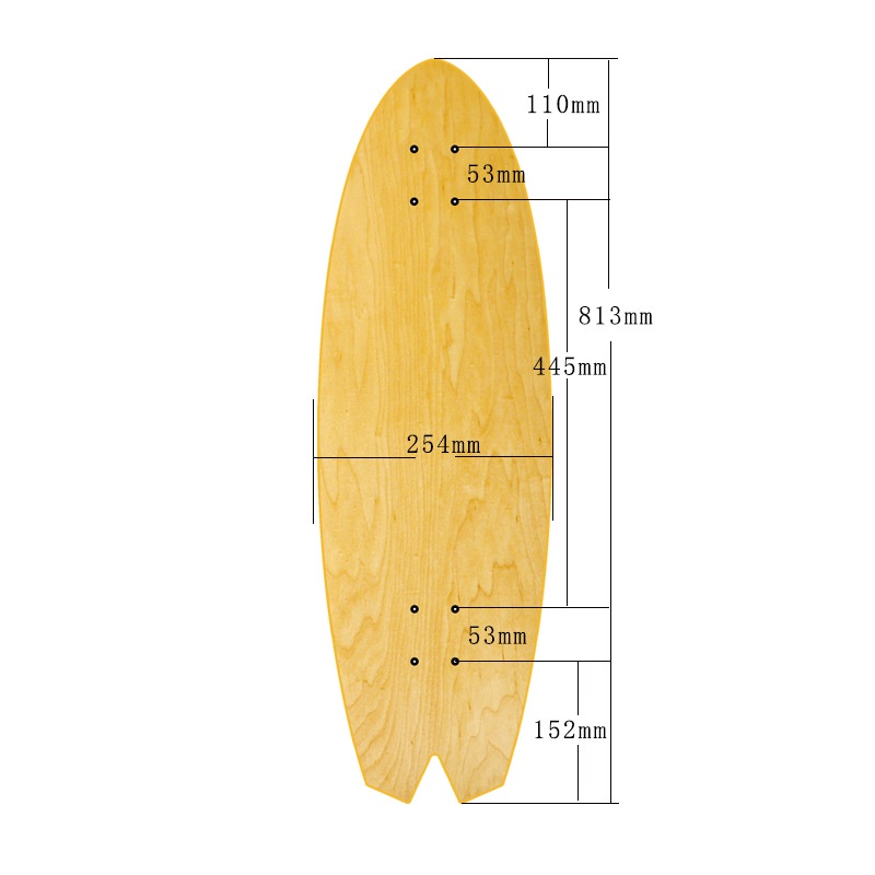 Dek SKATE Surfing 32inch Papan Surfing Darat Deep Foot Nest 32inch 7lapis Import All Canadian Maple Professional Grade Single Rocker Surface