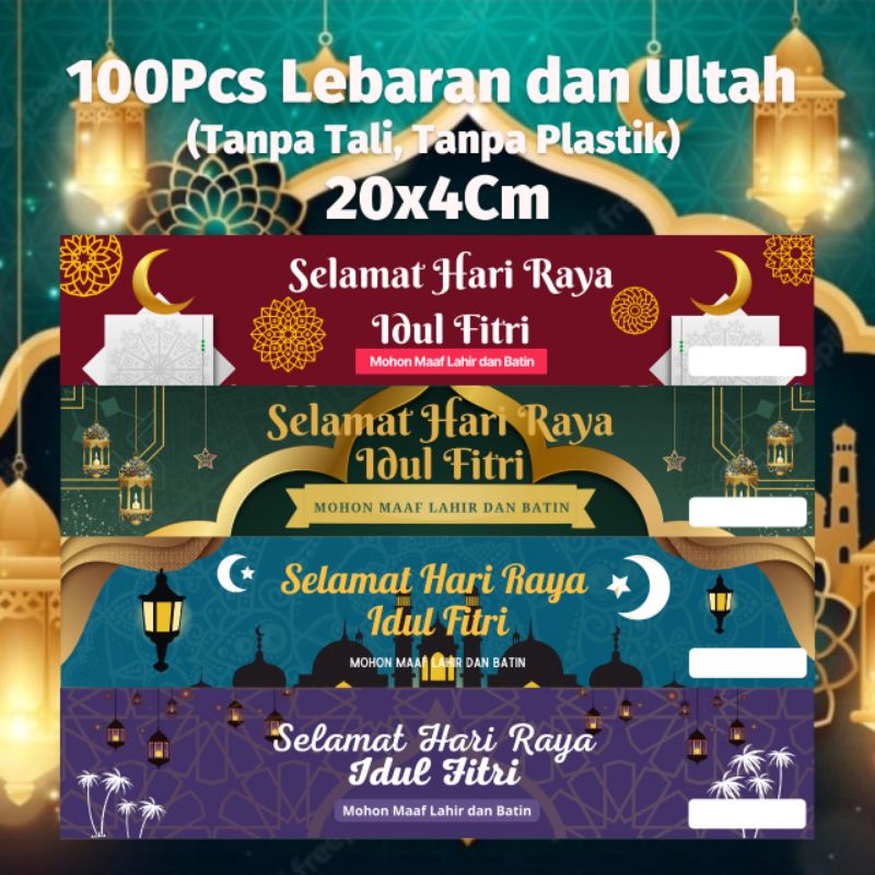 

(100Pcs) Label Tas 20Cm Lebaran Snack Lebaran Motif Vector Grosir Murah