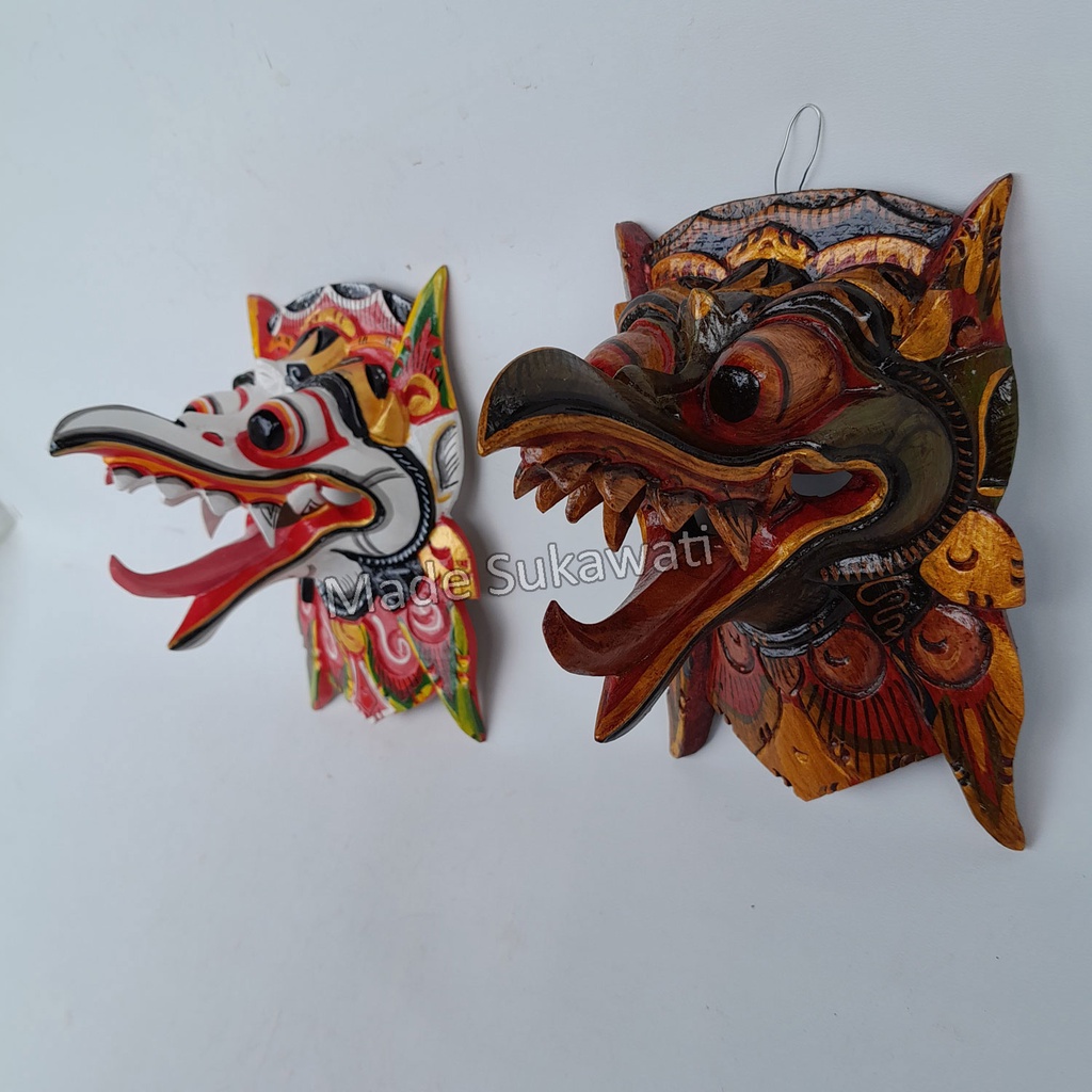 Hiasan dinding topeng Garuda 15cm kerajinan ukiran kayu handmade Bali