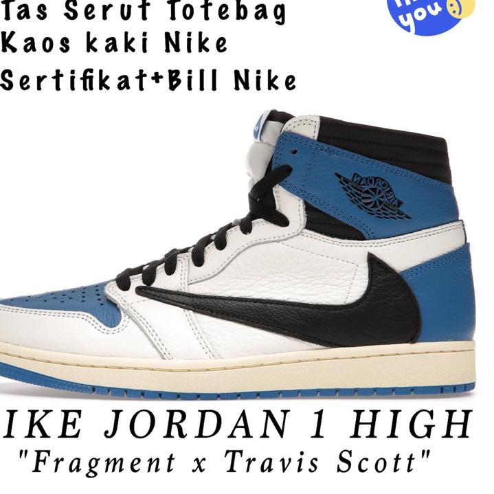 WYA278 Sepatu Basket Air Jordan 1 High "FRAGMENT X TRAVIS SCOTT" 