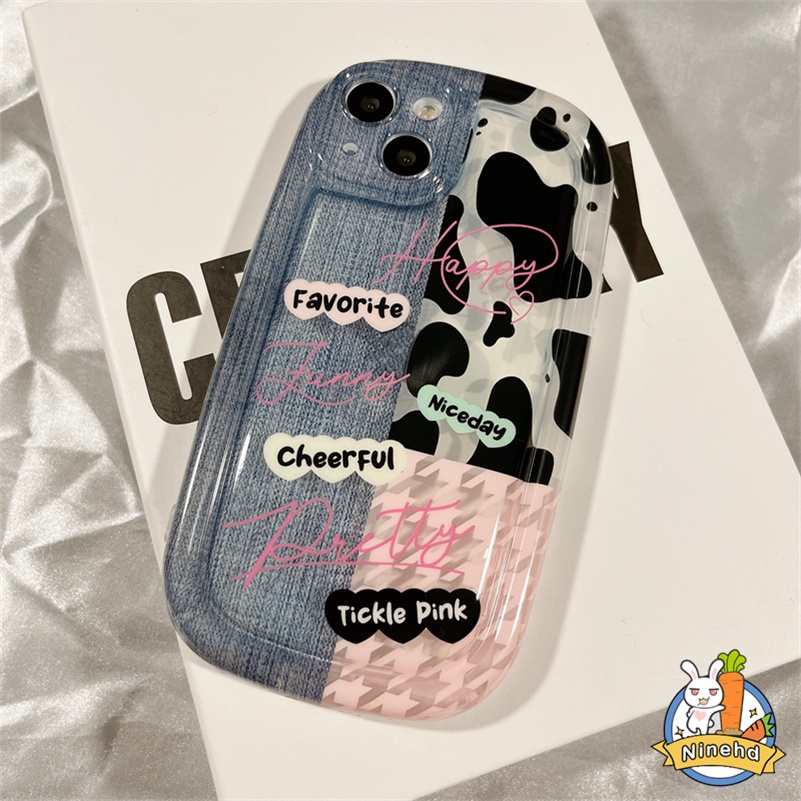 Soft Case Pelindung Motif Puzzle Denim Susu Tahan Banting Untuk iPhone 14 13 12 11 Pro Max X Xr Xs Max 8 7 6 6s Plus SE 2020