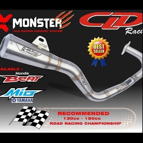 Knalpot racing CLD MONSTER inlet50/51mm fullsistem/slincer only for metik kenalpot terlaris Knalpot 