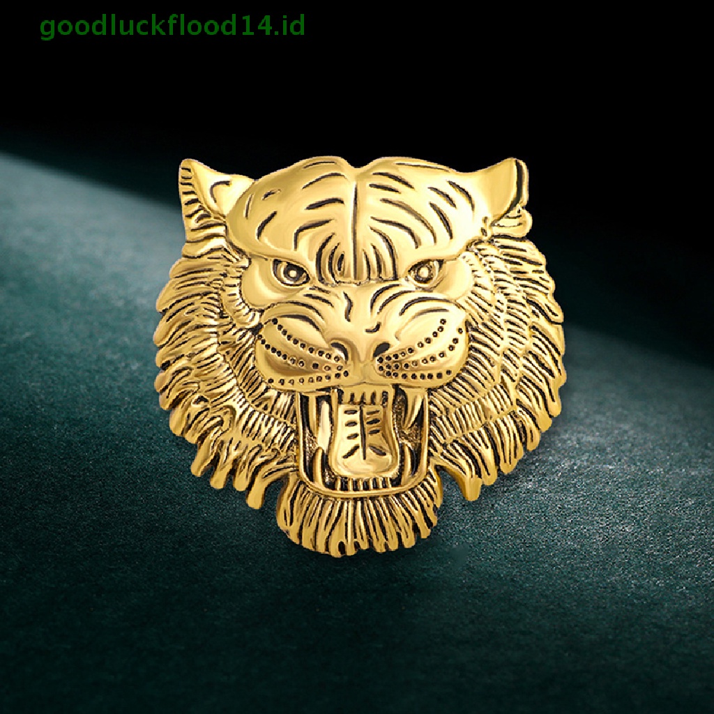 [GOOGFOUR] Roaring Tiger Bros Wanita Pria Besar Kepala Harimau Pesta Casual Brooch [TOP]