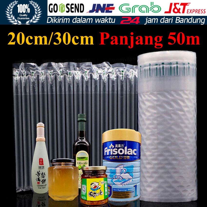 

50M Plastik Gelembung Poly Air Bubble Wrap Inflatable Roll Kolom Column Tinggi 20-30cm