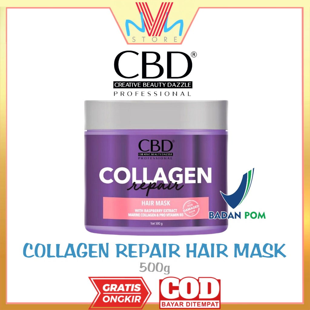 CBD COLLAGEN REPAIR HAIR MASK 500g - COLAGEN REPAIR MASKER RAMBUR CBD MURAH