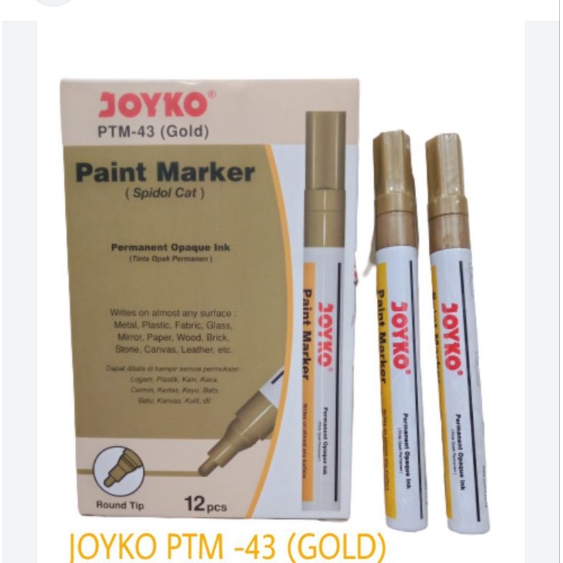 

spidol permanent paint marker.joyko.PTM.43Gold.isi12pcs