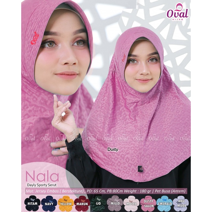 Nala Daily Hijab Instan Original Oval Hijab Jersey Embos Hijab Daily Instan Jersey Jilbab Daily