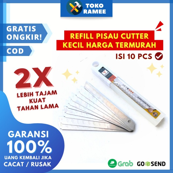

<<<<<] MATA PISAU CUTTER REFILL KECIL ISI 10 PCS