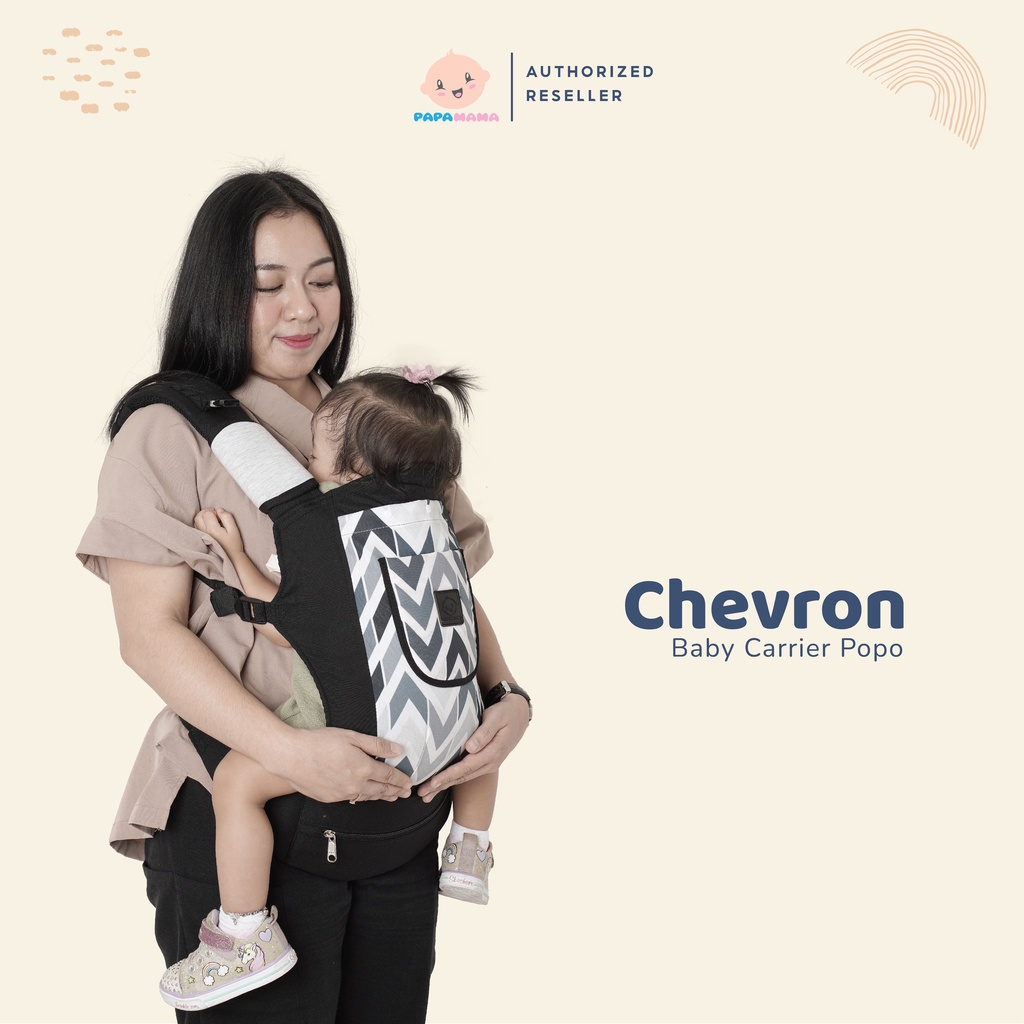 MOS - Papamama Baby Carrier Popo - Chevron 7057