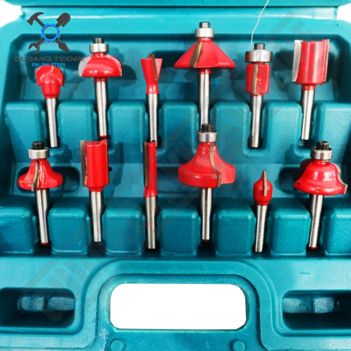 Mata Profil Kayu SET 12pcs SH121 MAILTANK / Router Bit Set 12 Pcs Mata Trimmer Trimer SH 121 SH-121 MAILTANK