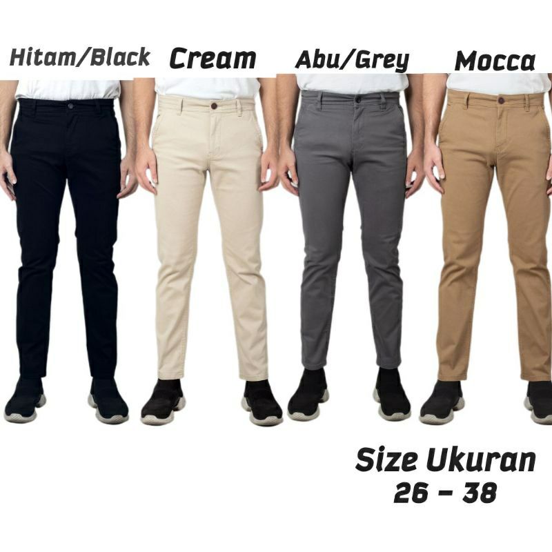 Celana Chino Pria Bahan Adem Nyaman Katun Strecth/Melar Cocok Buat Musim Dingin GAYA COWOK POLO