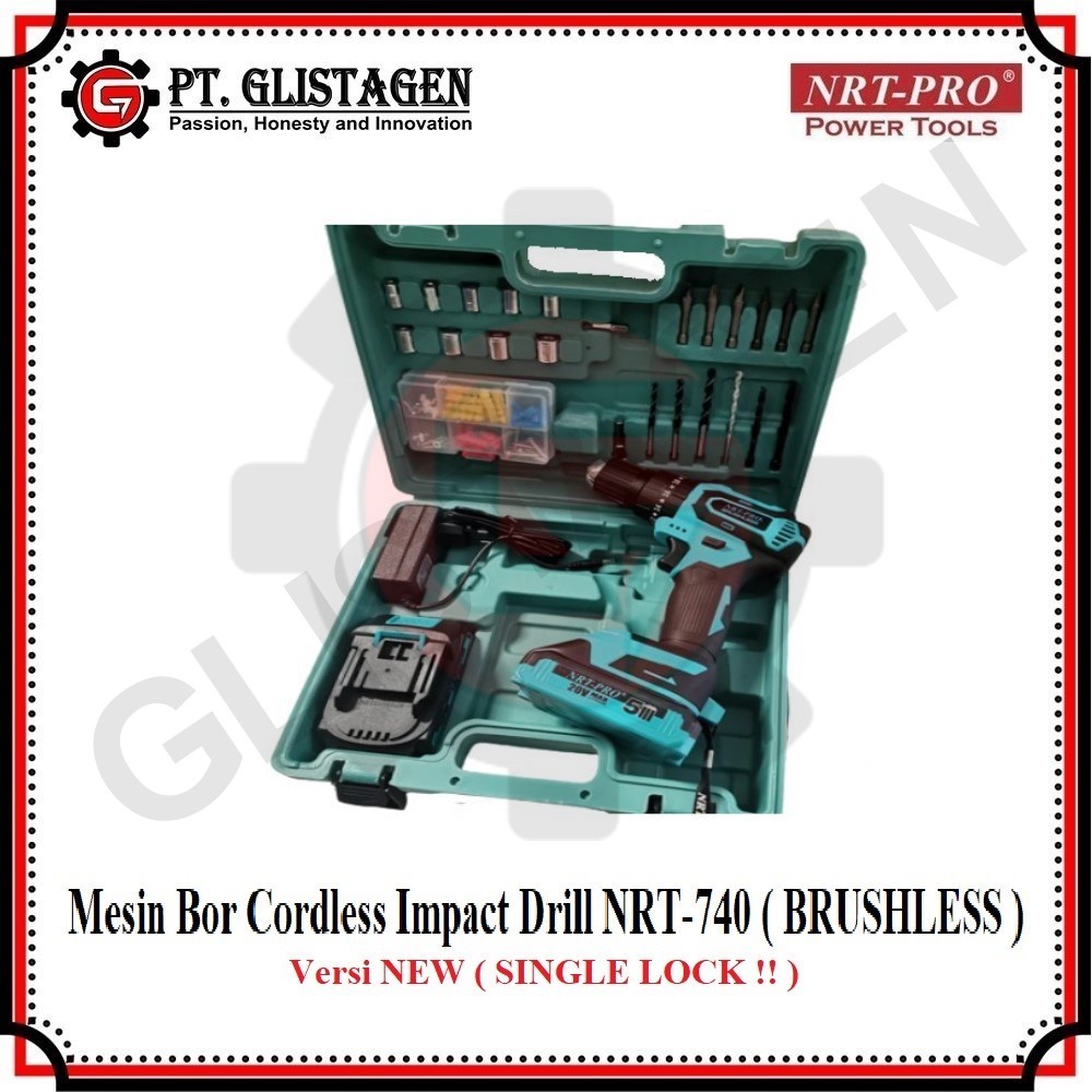 NRT-PRO 740DC Mesin Bor Tembok Beton Baterai20 volt BRUSHLESS Impact Drill