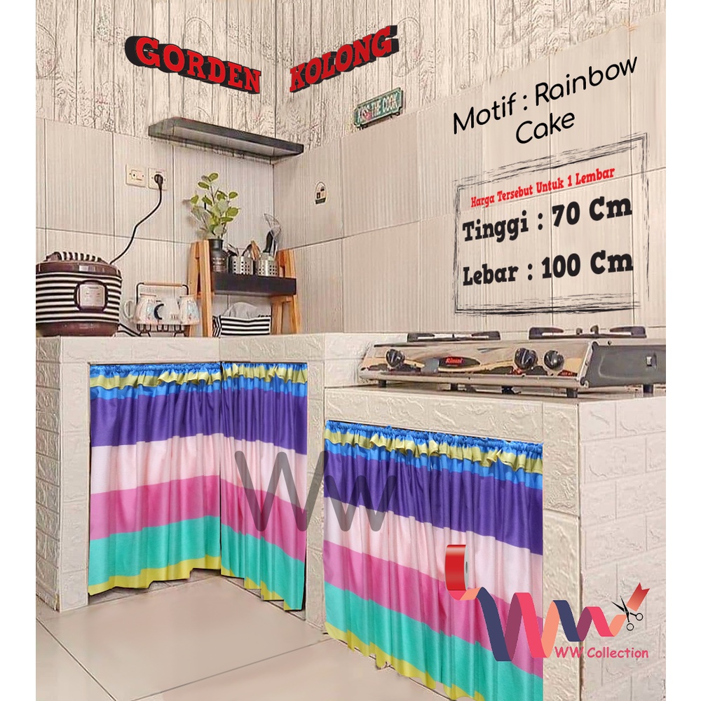Gorden Kolong Meja Dapur Minimalis  Gratis Tali Gorden