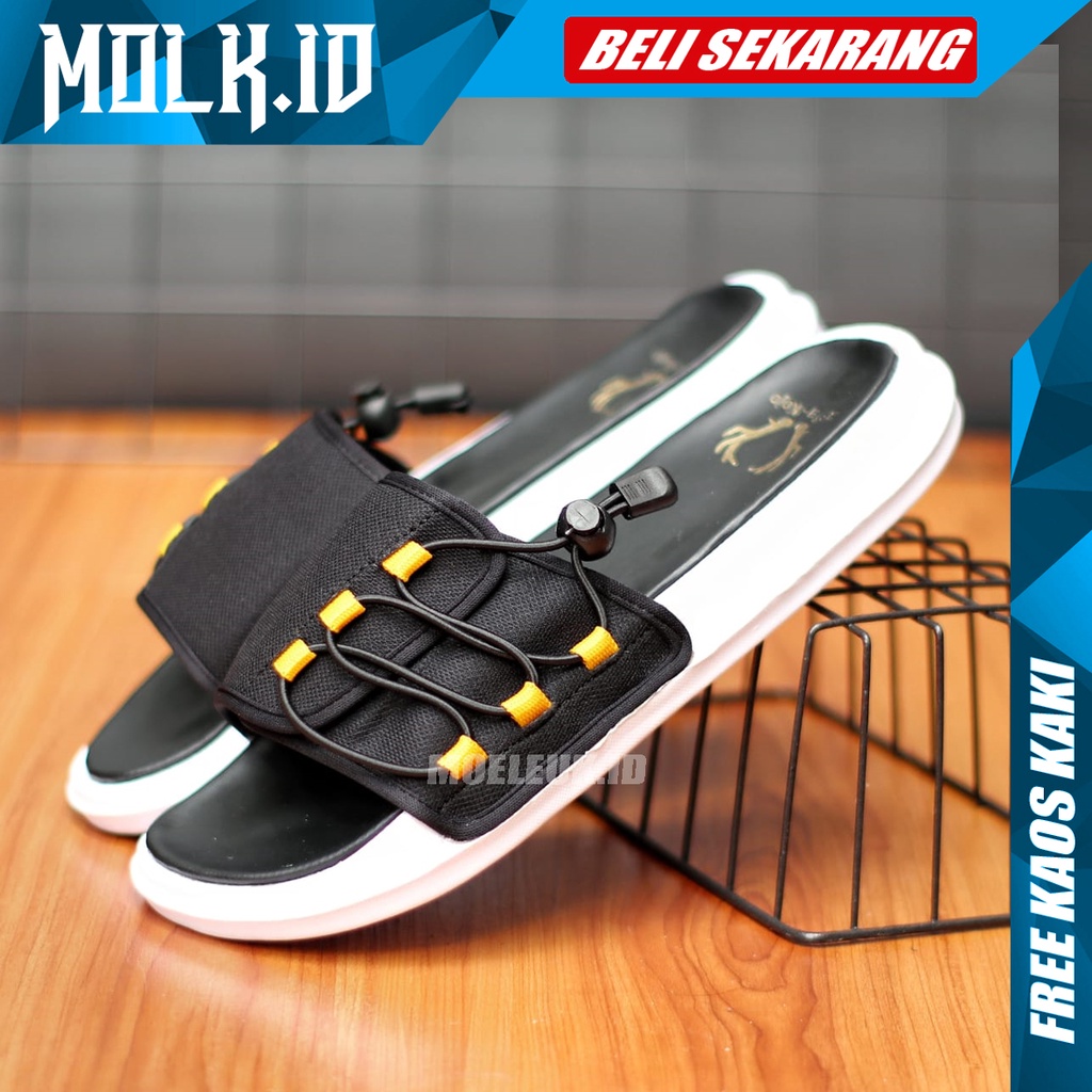 MOLK Sendal Slide Pria Original Distro Simple Sandal Slop Cowok Casual Santai Jalan Jalan Anti Slip