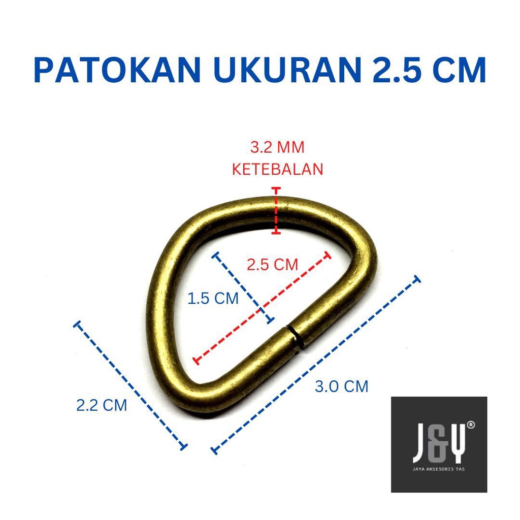 Ring D tas 2.5 cm nikel RD25NK