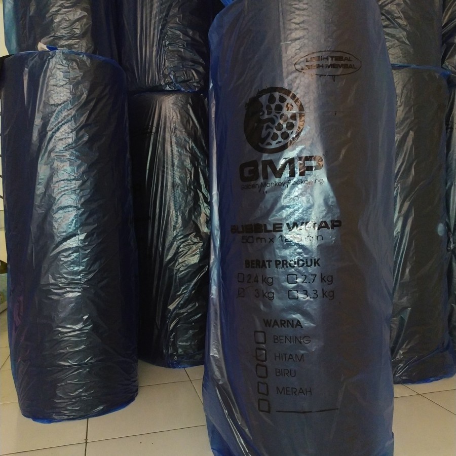 

BUBBLE WRAP MURAH warna HITAM GMP 125CM x 50 METER 3kg