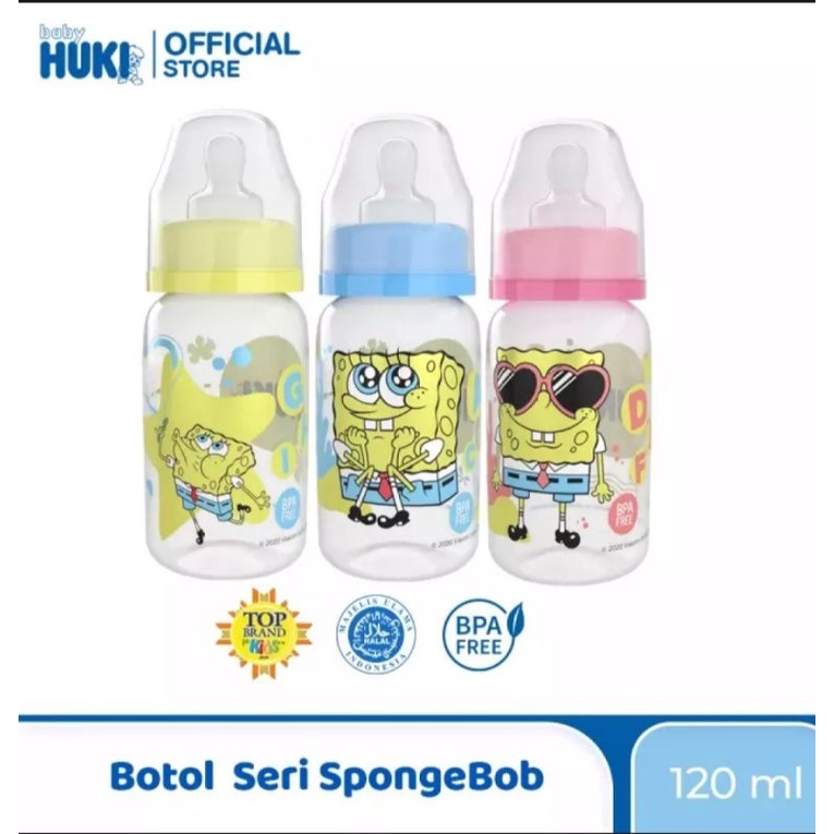 HUKI botol susu PP SP 120ml spongebob