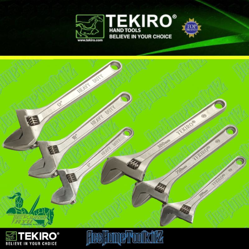 TEKIRO Kunci Inggris 8# , 10# , 12# ADJUSTABLE WRENCH KUNCI KUNCI BAGO 8 Inch 10 Inch 12 Inch