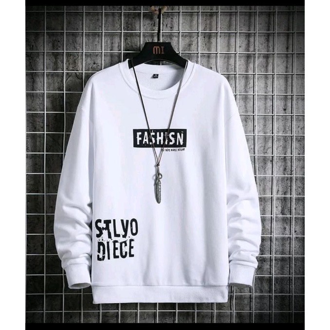 Sweatshirt Basic FASHISN II Sweater Crewneck Print DTF II Size M - XL Anak &amp; Dewasa ( Pria &amp; Wanita )