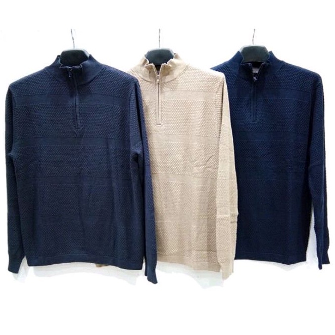 PROMO✓ Sweater Rajut Pria Resleting Lengan Panjang MENAWAN "IMPORT" (#450)