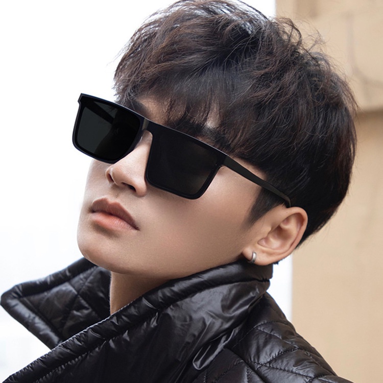 T&amp;Y Kacamata Hitam Bentuk Kotak Korean 6638 Fashion Anti UV Sunglassess Eyewear Design Retro Pria Wanita Murah Import