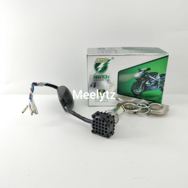 Lampu utama Led RTD M02D Kipas Plus senja RGB Mini Projector 3 sisi H6 H4 HS1 Lampu depan jauh dekat Oiginal RTD Rayton