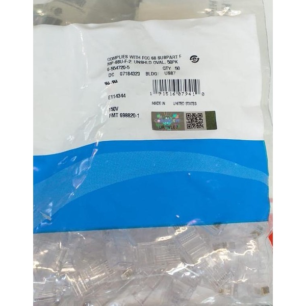 CONNECTOR UTP CAT5E/ MODULAR PLUG RJ-45 CAT5E AMP 5-554720-5/COMMSCOPE