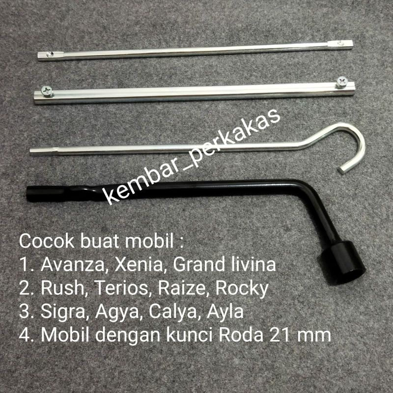 Kunci Roda 21 mm &amp; Handle set pemutar dongkrak Avanza Xenia