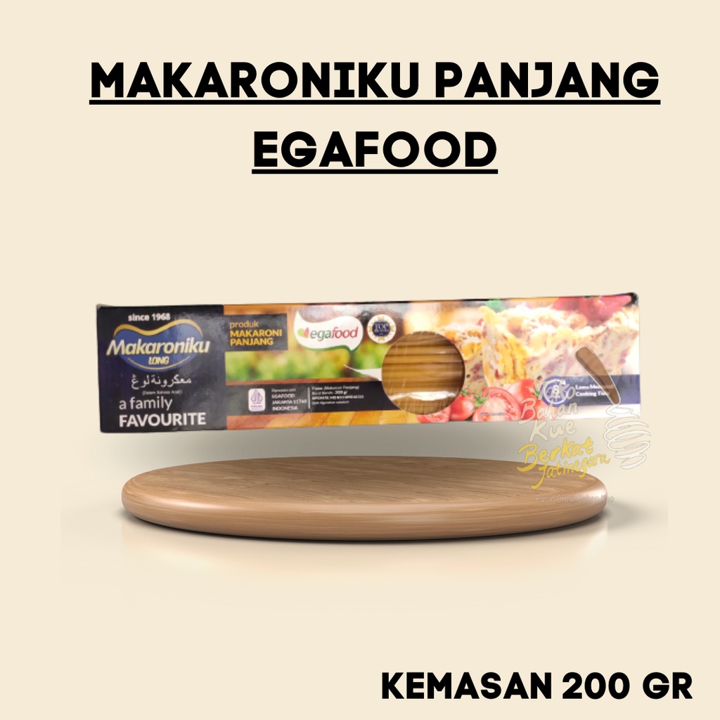 MACARONIKU LONG EGAFOOD / MAKARONI PANJANG 200 GR KEMASAN / PCS