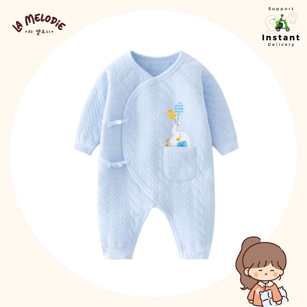 La Melodie Jumper Romper Newborn Baby Blue Elevania [A122] Umur : 0-9 bulan