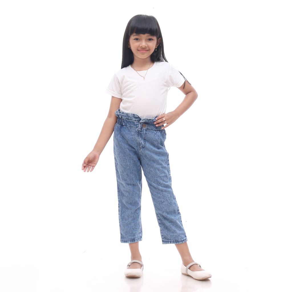 Celana Anak Boyfriend Perempuan Jeans Usia 3-8 Tahun