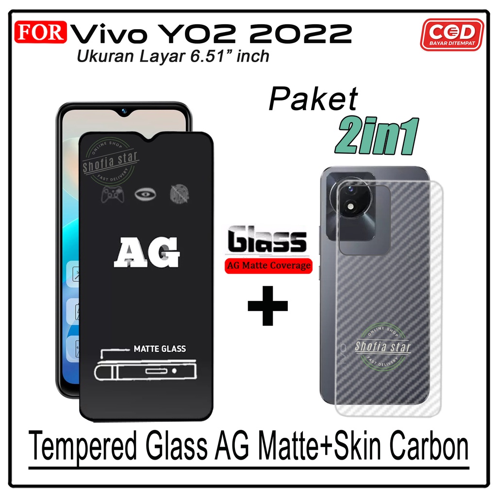 Promo 2in1 Tempered Glass Ceramic Privacy Vivo Y02 2022 Y02t Y02A 2023 Y01 Y01A Y30 Y50 Y91 Y15s  Anti Gores Anti Spy Full Layar