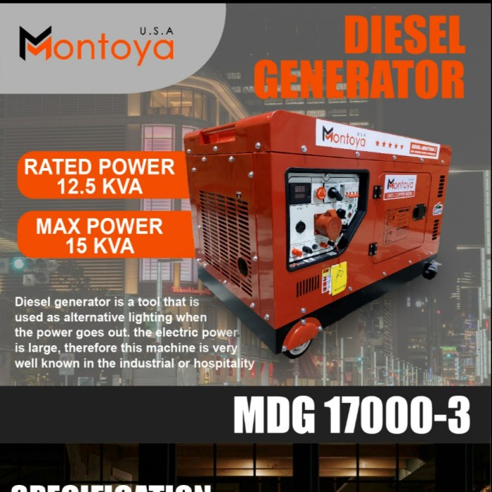 Silent genset Diesel MONTOYA 12 kva - 15 kva 3 phase MDG17000-3