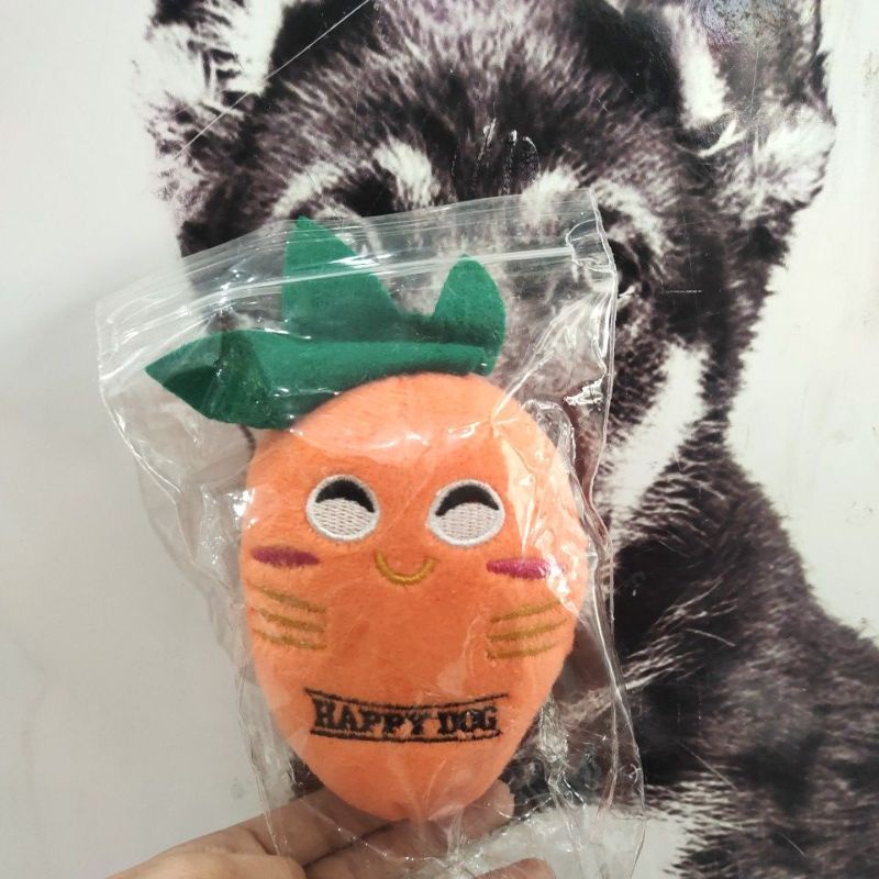 mainan anakan anjing gigitan pisang wortel dot laight stick  bunyi lucu dog toy puppy