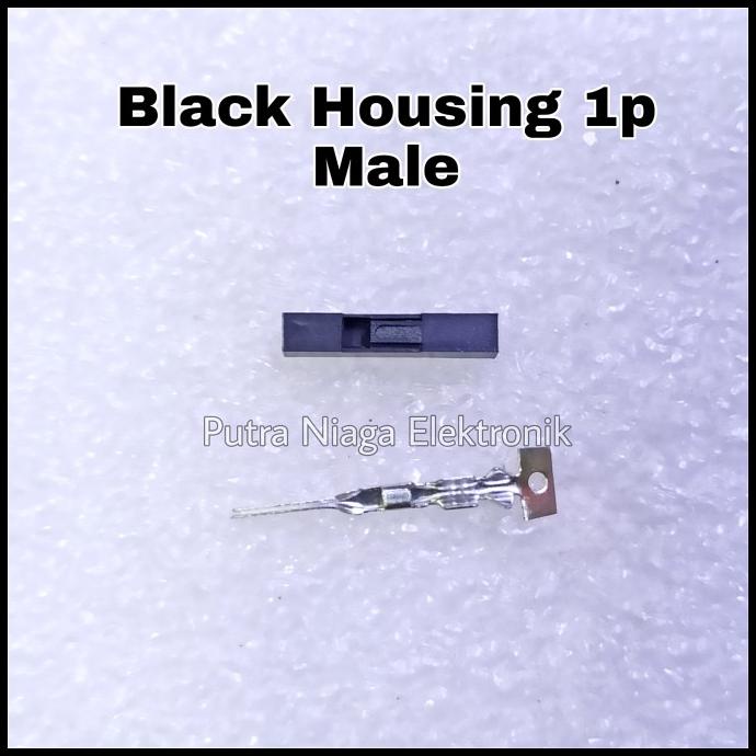 (1 Set) Black Housing Male 1p 2.54mm Konektor Hitam Dupont Male 1pin putr4n14 Segera Beli