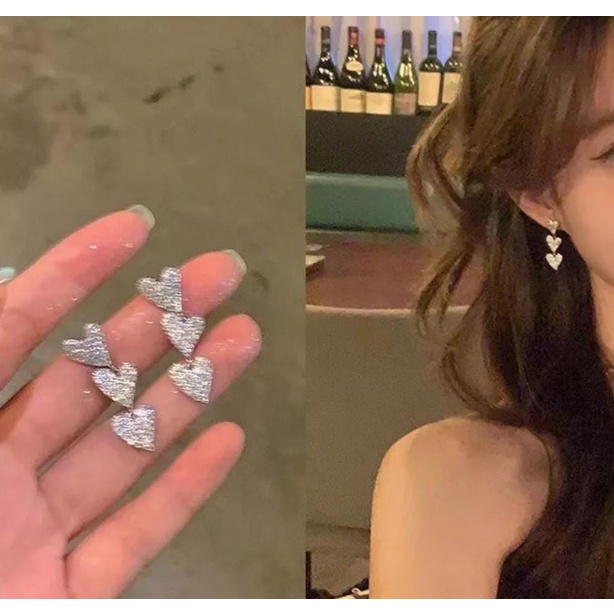 Anting korea terbaru bentuk love panjang