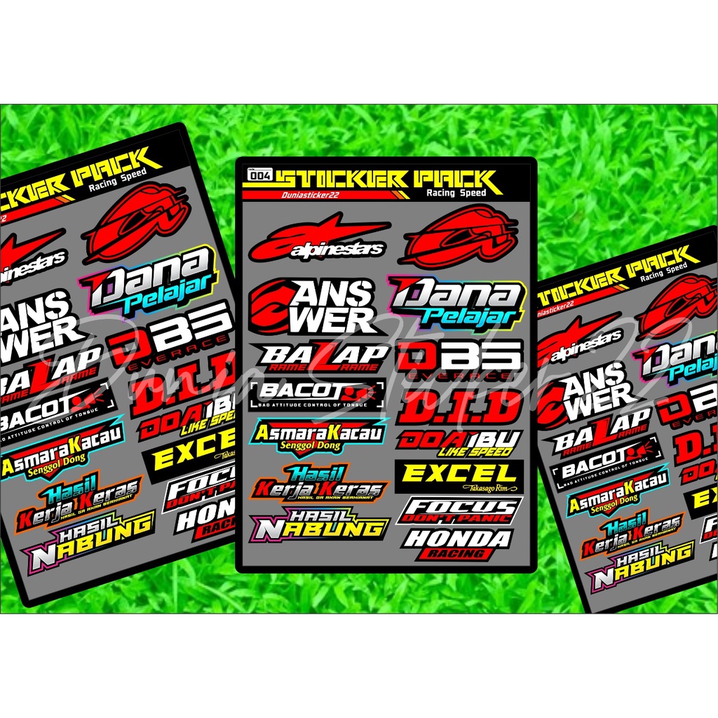 Stiker Racing 1 pack /Sticker sponsor racing / sticker Sponsor-DuniaSticker04