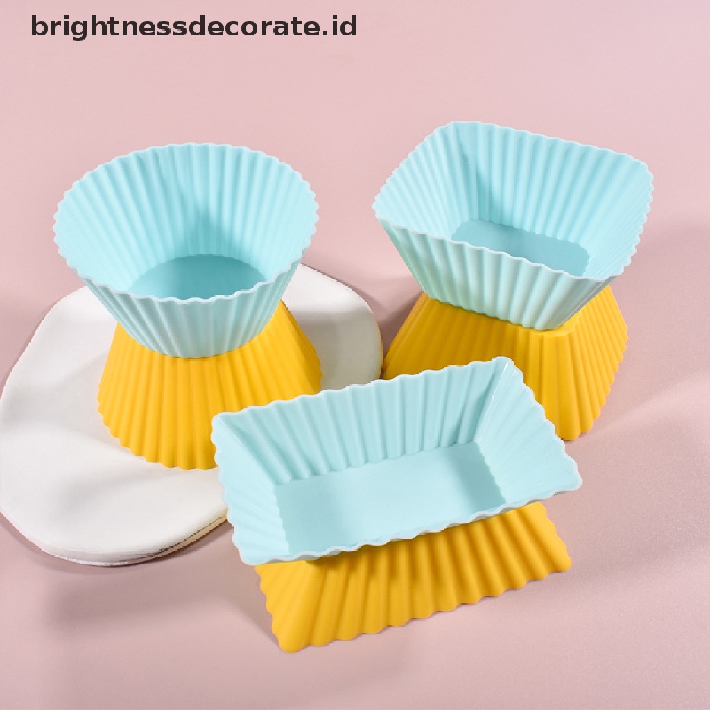 [Birth] 1pcs/set Cetakan Cangkir Kue Silikon 3D Bulat Persegi Bentuk Hati Cake Cup Muffin Cupcake Dapur Bakeware Maker DIY Alat Dekorasi Kue [ID]