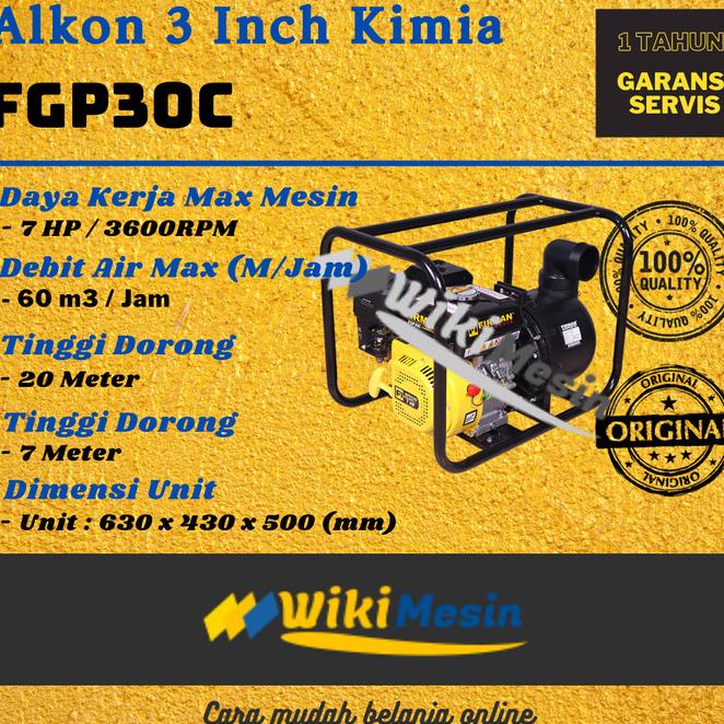 Pompa Alkon Chemical Pump Cairan Kimia Firman Fgp30C Fgp 30C 7 Hp