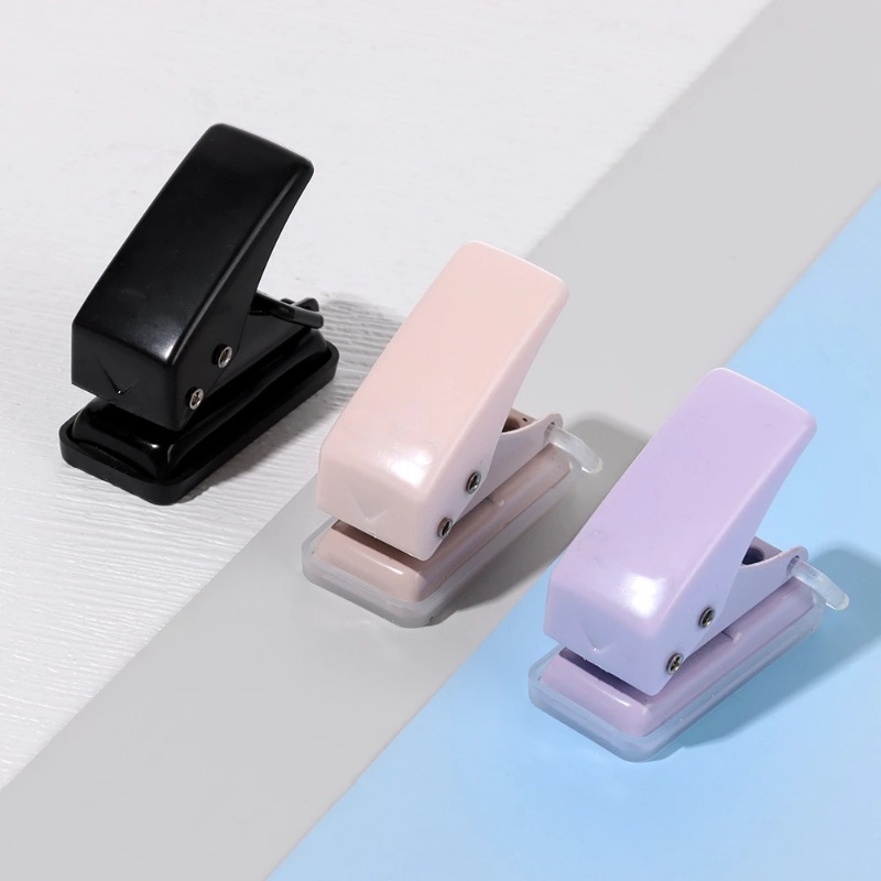 Simple Mini Single Hole Punch Manual Potong Kertas Bulat Pelubang Puncher Kantor Pengikat Perlengkapan Alat Tulis