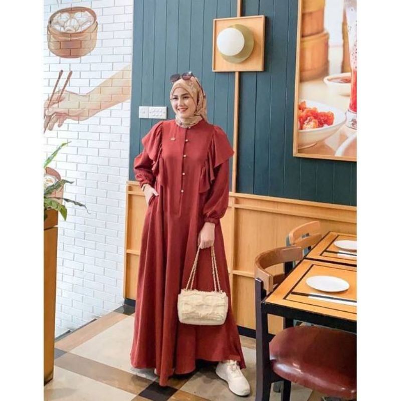 RANIA DRESS CRINGKLE DRESS RAYA TERLARIS GAMIS MUSLIMAH KEKINIAN